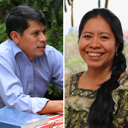 Gregorio and Candelaria at their Spanish school in Guatemala