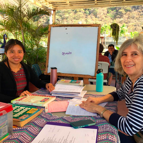 Students after spanish classes in Guatemala